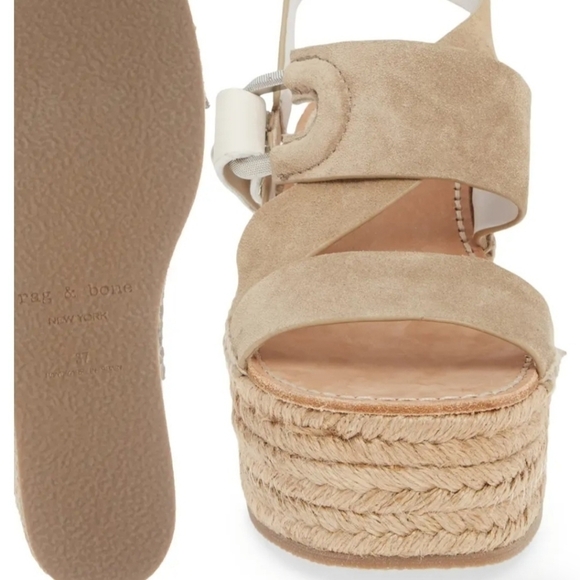 𝅺RAG & Bone August Espadrille Platform Sandal NWOB Light Sand sz. 9.5 - Picture 5 of 10
